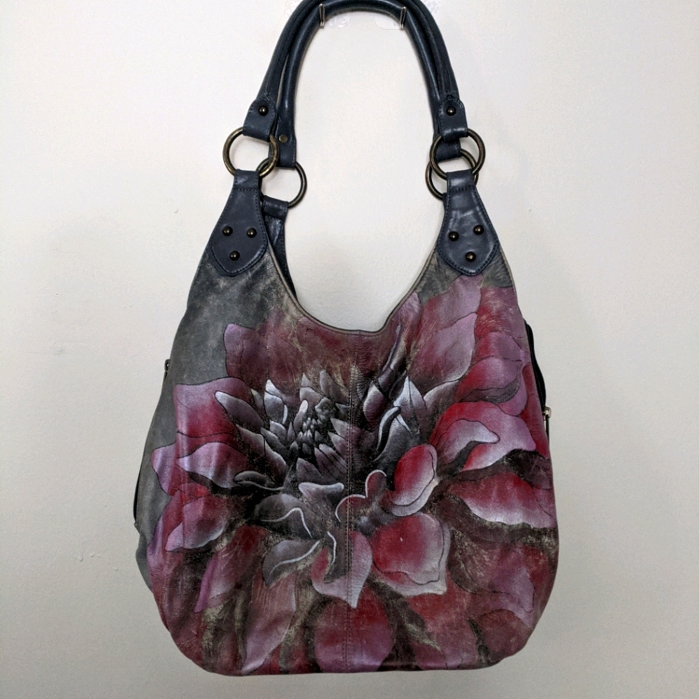 Anushka Painted leather hobo purse